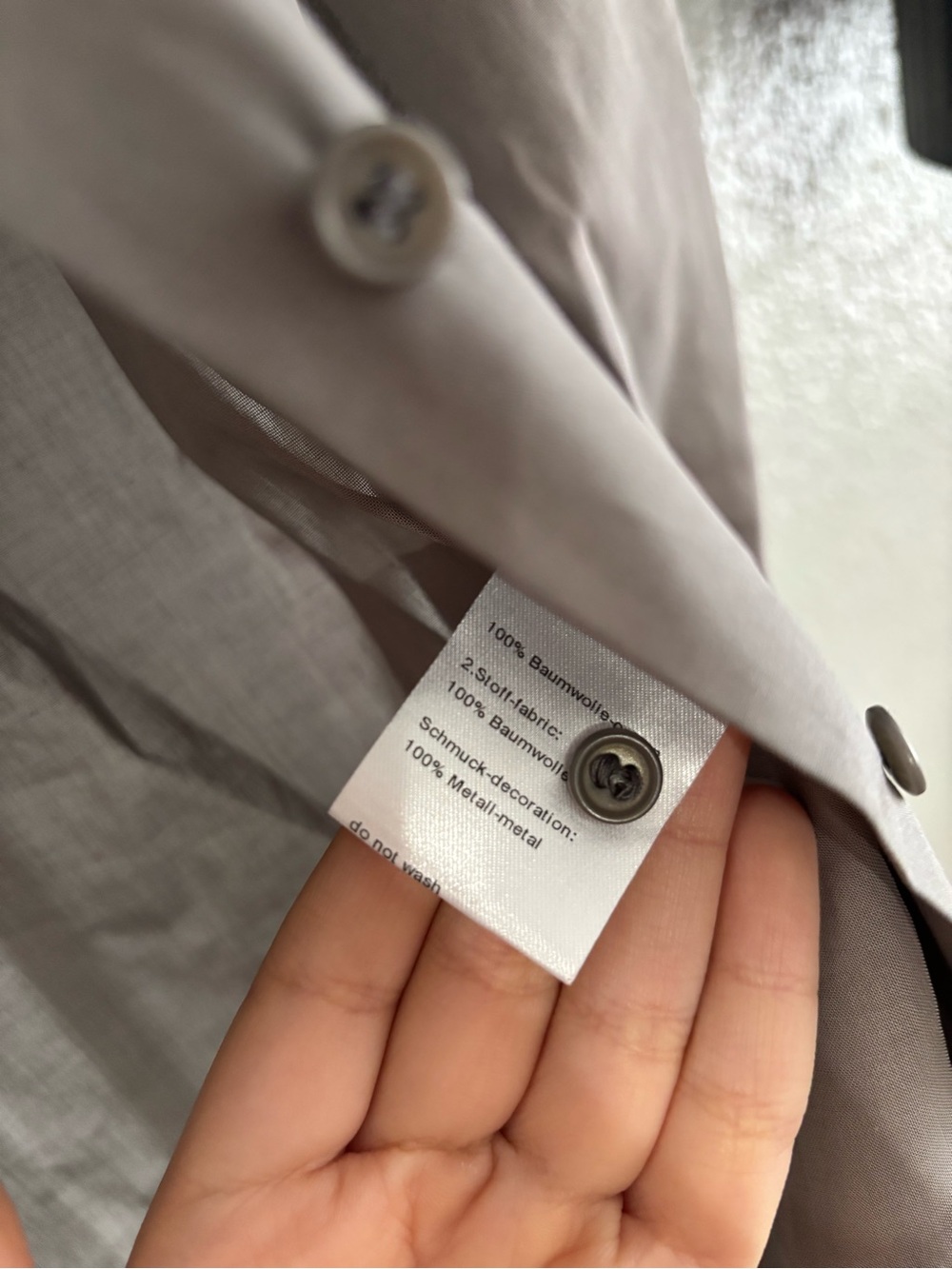 Akris Punto Taupe Embellished Button-Down Shirt - Picture 12 of 15